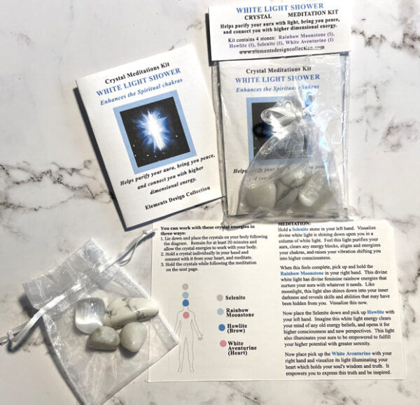 White Light Shower Crystal Meditation Kit