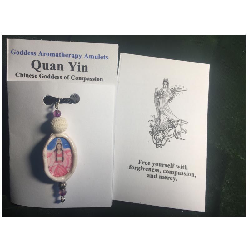 Metal Quan Yin Pendant Necklace – Goddess Of Mercy In Stainless Steel – 40cm Chain With 3x5cm Charm – Buddhist Amulet For Health & Wealth