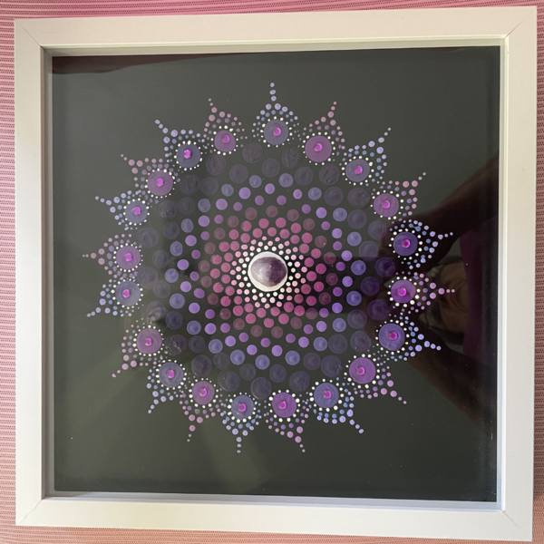 Violet Flame Power Crystal Dot Mandala